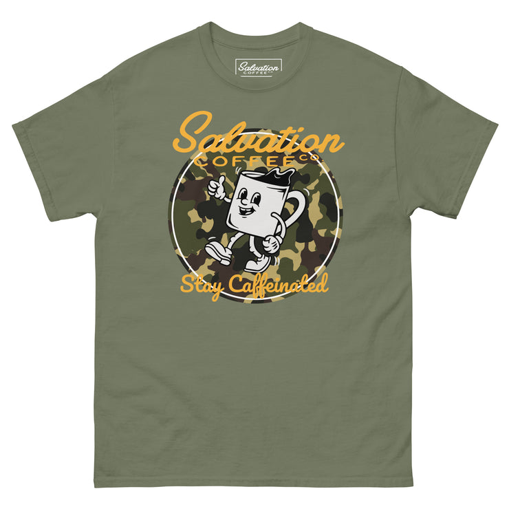 Stay Caffeinated Camo  tee